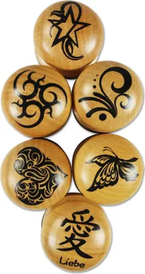 Produktbild von com-four® 6-teiliges Stempel-Set, Holz-Stempel in verschiedenen Motiven