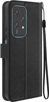 Produktbild von Mayaxess, Honor 200 Lite Wallet Case Standfunktion mit Handschlaufe, Schwarz