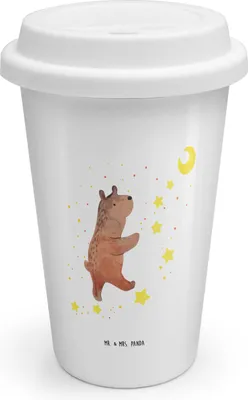 Produktbild von Mr. & Mrs. Panda Thermobecher To Go Bär Träume - Weiß - Geschenk, Isolierbecher, Coffee Becher, Träumen, Traum, Traumdeutung, Kaffeebecher, Teddy
