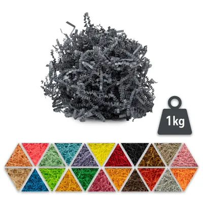 Produktbild von Silbermetallic Füllmaterial aus Papier 1kg – biologisch abbaubares Verpackungsmaterial, ideal als dekorative Füllung für Geschenkboxen & Geschenkkörbe