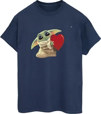 Produktbild von Star Wars - "The Mandalorian The Kids With Heart" T-Shirt für Damen BI45856 (3XL) (Marineblau)