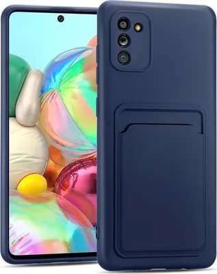Produktbild von Handyhülle für Samsung Galaxy A02s Hülle Silikon Schutzhülle mit Kartenfach Slim Wallet Case, Blau