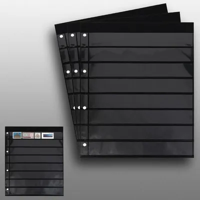 Produktbild von Prophila Collection 3 doppelseitige Einsteckblätter schwarz 8zeilig