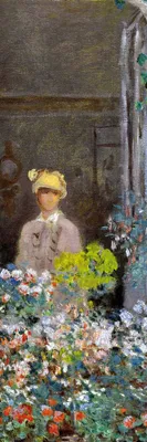 Produktbild von Claude Monet Kunstdruck Bild - Camille Monet Am Fenster, Argenteuil, 1873 (91 x 30 cm)