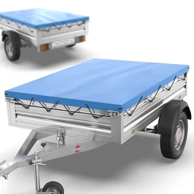 Produktbild von Planenabdeckung für Anhänger, 257,5 x 134,5 cm, blau - Wasserdichte PVC-Plane