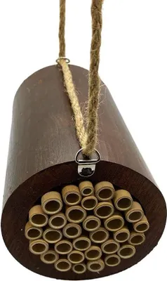 Produktbild von Bambusfass Bienenhaus 15x9x9cm Mehrfarbig Einheitsgröße - Naturfreundlicher Insektenlebensraum