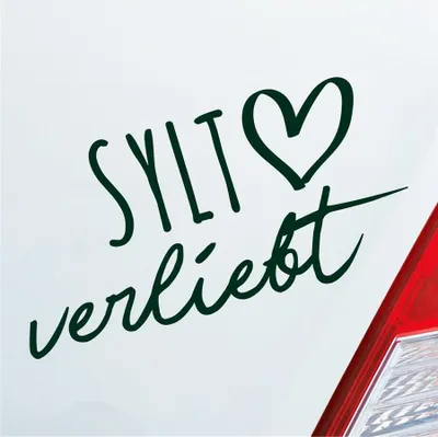 Produktbild von Auto Aufkleber Sylt verliebt Herz Insel Nordsee Liebe Car 19x10 cm Dunkelgrün Sticker Heckscheibenaufkleber
