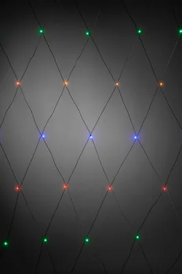 Produktbild von Konstsmide - LED Lichternetz, 64 bunte Dioden, 24V Außentrafo, schwarzes Kabel ; 3749-500