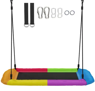 Produktbild von Nestschaukel Höhenverstellbar Hängeschaukel bis zu 300kg mit verstellbarer Seile für 3-8 Jahre 148x77x180 cm Mehrfarbig