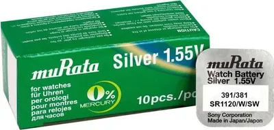 Image de Piles Murata Sony 391 381 Quartz Horlogerie Argent Oxyde 1 55V