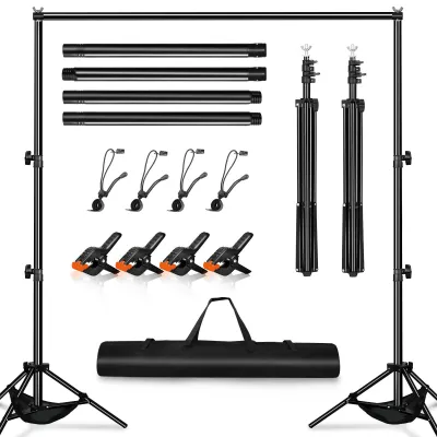 Produktbild von Heysliy Fotohintergrund Ständer Set 3x2m – Verstellbares Hintergrundsystem für F
