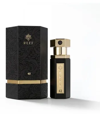 Zdjęcie produktu dla REEF 42 Mini Eau de Parfum – Miniaturowa woda perfumowana unisex, o zapachu brzoskwini i róży – Elegancki, owocowo-kwiatowy zapach – zapach w poręcznym opakowaniu, idealny dla kobiet i mężczyzn - 15 ml