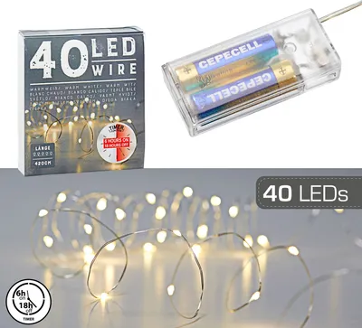 Produktbild von 40 LED Lichterkette Mikro, TIMER, 420cm
