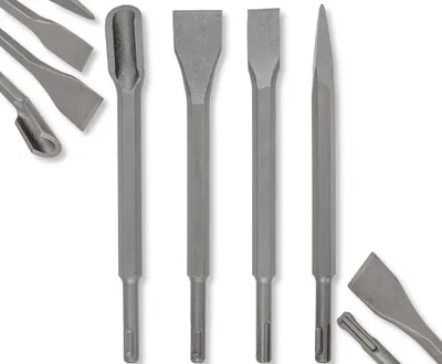 Produktbild von SDS Plus Meißel 250 mm Set 4 Stück Meißel Kanal Spitz Flach Breit Fliesen