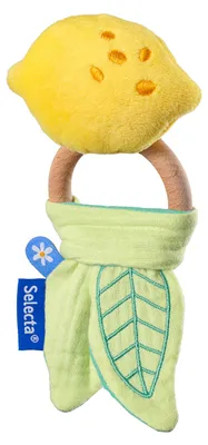 Productafbeelding van Selecta 61081 Limondo, houten rammelaar in de vorm van een gremlin, 17 cm