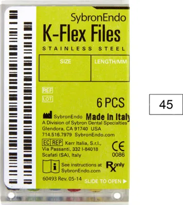 Productafbeelding van SybronEndo K-Flex endodontische bestanden, 45, 21 mm, rhomboïde ontwerp, superieure flexibiliteit