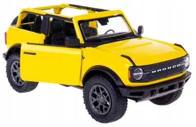 Obrázek produktu pro Kinsmart, model auta Ford Bronco 2022, žlutá barva, otevřená verze