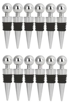 Immagine prodotto di set di 12 tappi per bottiglie di vino, spumante, champagne e prosecco | tappo riutilizzabile per bottiglie di bevande tappo per vino in acciaio inox | sigillo per bottiglie di vino