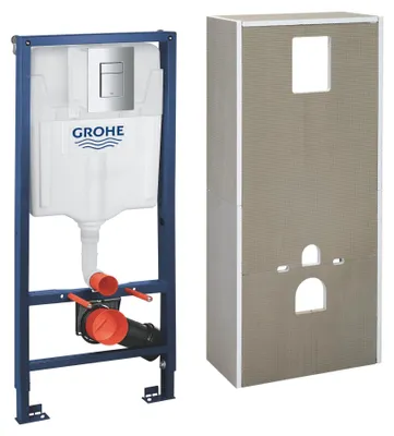 Image de GROHE Pack bâti-support WC Solido Rapid SL avec habillage prêt à carreler et plaque deEven