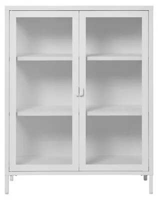 Productafbeelding van House Nordic Vitrinekast Brisbane Staal Wit 101cm