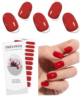 Immagine prodotto di Foglietti adesivi per unghie rosse, per smalto semipermanente, auto-adesivi, indurenti UV, confezione da 20 pezzi