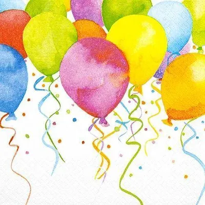 Zdjęcie produktu dla 20 serwetek „Balloons” – kolorowe balony, 33 x 33 cm