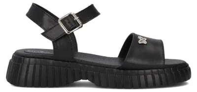Produktbild von Schwarze Damensandalen für den Sommer DS681125BK mit offener Zehenpartie, Weite G