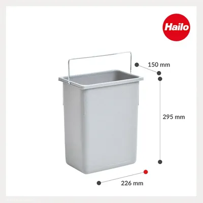 Image de Hailo, bac intérieur 1068409, 8,5 l, gris, système de poubelle Euro-Cargo