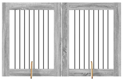 Produktbild von Hundetor mit Ständern 2 pcs Graues Sonoma 80 x 100 cm