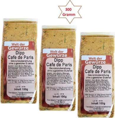 Produktbild von Gewürz Mischung Dipp Cafe de Paris OHNE Glutamat 300 Gramm