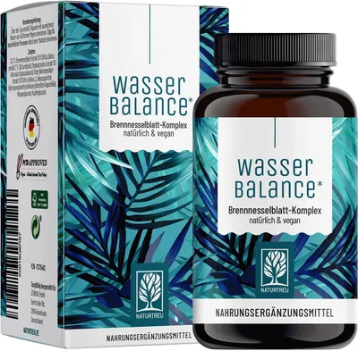 Produktbild von Naturtreu Wasserbalance | Brennnessel + Rosskastanie + Rote Weinrebe | 90 Kapseln
