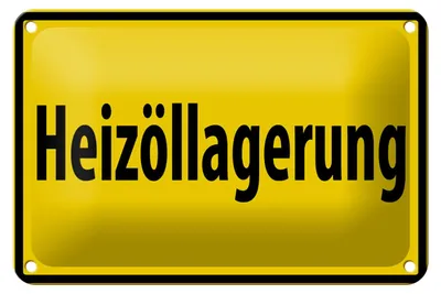 Produktbild von Blechschild Warnschild 18x12cm Heizöllagerung gelbes
