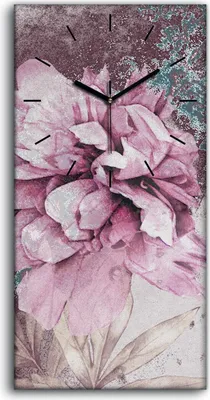 Produktbild von Küche Wohnzimmer Wand Leinwand Uhr Quarz 30x60 Gemälde Blumen Pflanze Kunst - schwarze Hände