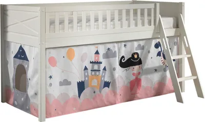 Produktbild von Kinderbett Karyl 208x114x135 Massivholz Weiß Textilset Princess Sophie