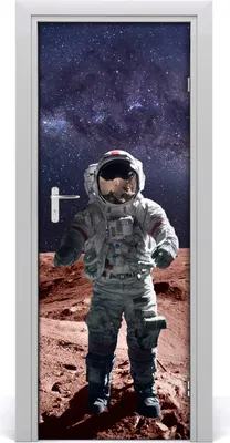 Produktbild von Tulup Türaufkleber 75x205 cm Dekorative Aufkleber Selbstklebend Wasserdichte Tapete Abnehmbar Schlafzimmer Wohnzimmer Wohnkultur - Astronaut Klebe