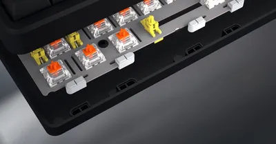 Zdjęcie produktu dla HATOR Rockfall 3 TKL Wireless, Przewodowy i Bezprzewodowy, USB + RF Wireless + Bluetooth, QWERTY, RGB LED, Czarny