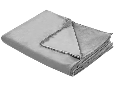 Zdjęcie produktu dla BELIANI Poszewka na kołdrę obciążeniową szara z poliestru 150 x 200 cm z zamkiem nowoczesny wygląd