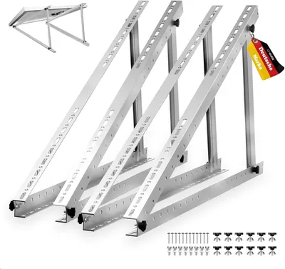 Productafbeelding van PV-montagesysteem, 114 cm, zonnepaneelhouder, bevestiging voor zonnemodules, fotovoltaïsche installatie, balkoninstallatie, zonnepaneelstandaard, set van 4 stuks