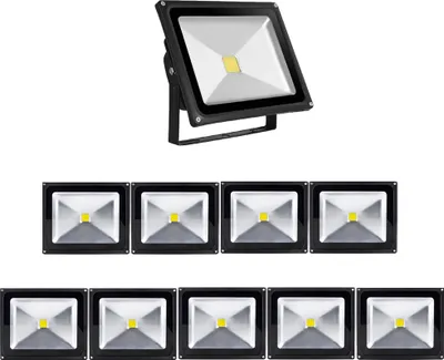 Produktbild von Greenmigo 10X 50W LED Strahler Fluter Kaltweiß Objektbeleuchtung Außenstrahler Wandstrahler Flutlichtstrahler Scheinwerfer Gartenlampe IP65