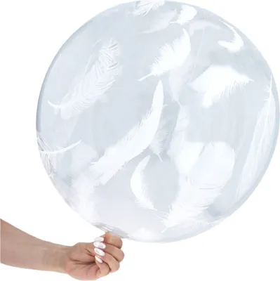 Produktbild von Transparente Luftballons Verschiedene Runde Geburtstagsballons für Geburtstag 50cm mit Federn