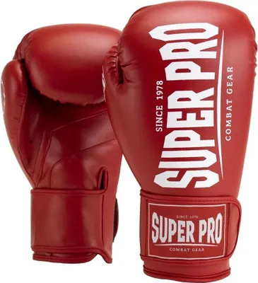 Image de Gants de boxe Super Pro Combat Gear Champ (kick) rouge/blanc-12 oz
