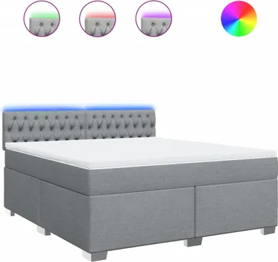 Produktbild von vidaXL Boxspringbett mit Matratze Hellgrau 180x200 cm Stoff