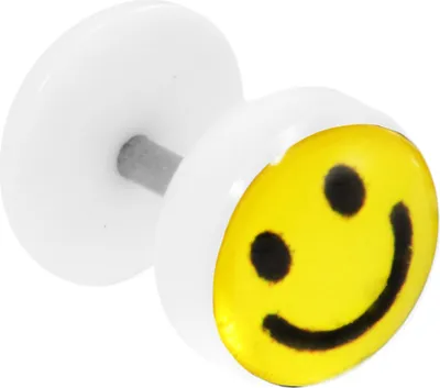 Produktbild von Fake Plug Ohrstecker mit Motiv Smiley