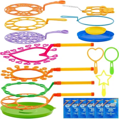 Produktbild von Seifenblasen Stab Set groß 53,3 cm 12 Stück mit Seifenblasenlösung für Kinder