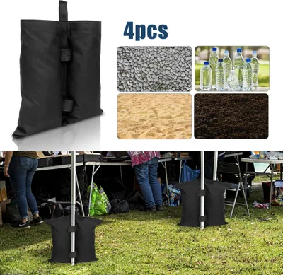 Image de Izrielar 4X Sacs de sable pour pavillon – Poids pour tentes pour alourdir les pieds des pavillons et des tentes
