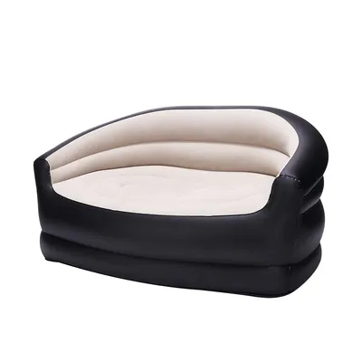 An inflatable sofa is shown against a white background.