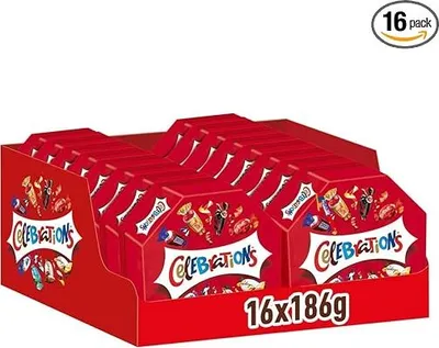 A display box of Celebrations chocolates.