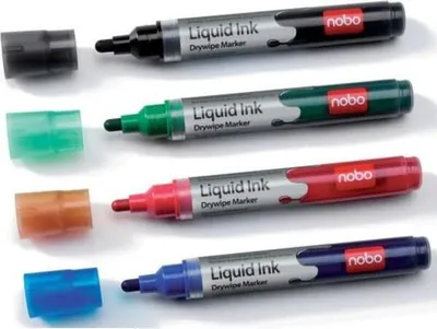 Produktbild von Nobo Liquid Ink Marker, sort. (6), 205 mm, 19 mm, 198 mm