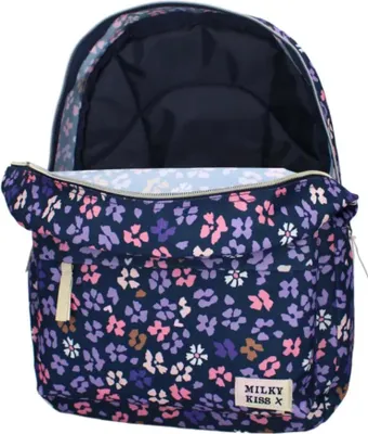 Produktbild von Rucksack Milky Kiss Prestige dunkelblaue Blumen