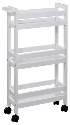 Produktbild von Servierwagen mit rollen 3 ebenen "colorama" weiß baumwolle - 5 five simply smart